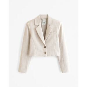 Abercrombie & Fitch Cropped Blazer Beige Tan Sz S Casual chic Office Nice!